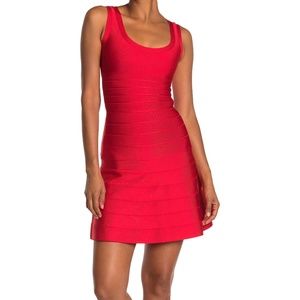 Herve Leger - Scooped Sleeveless A-Line Banded Dress